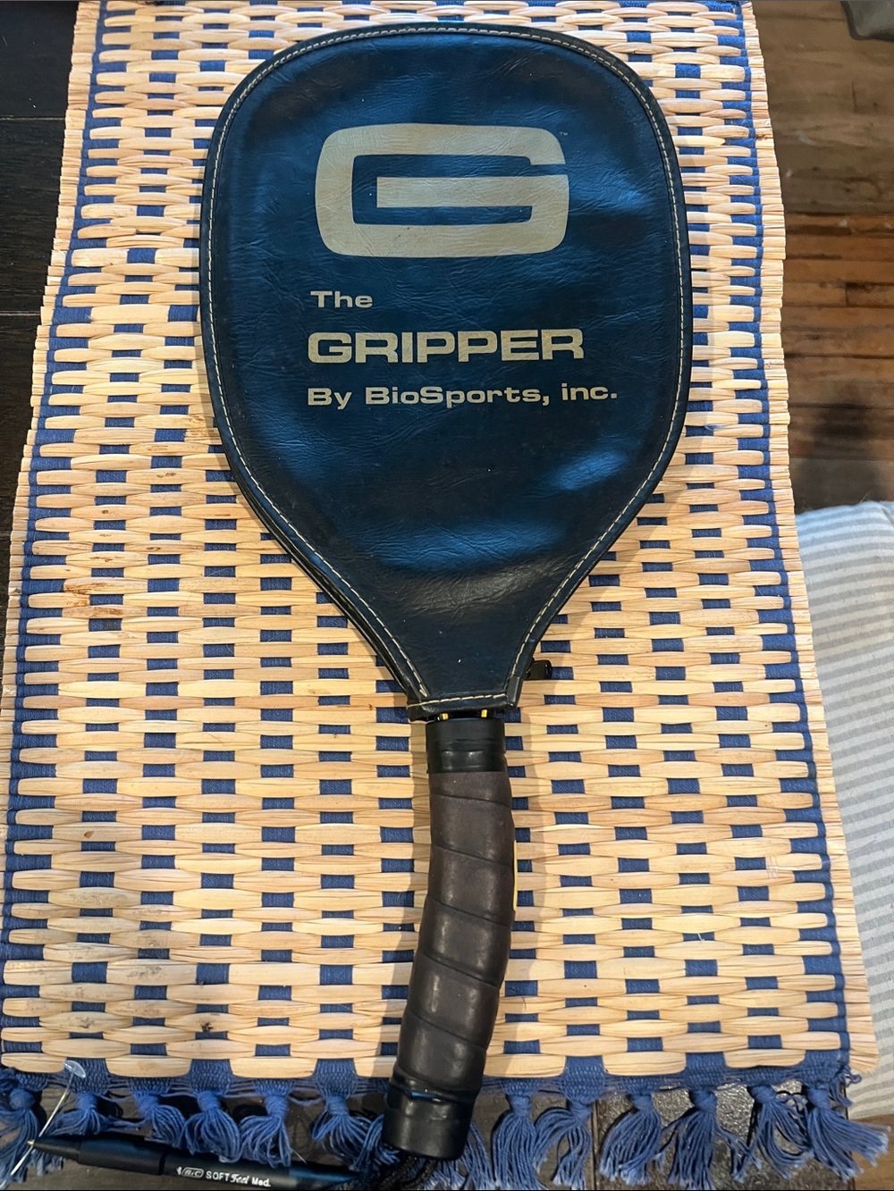 Vintage 1984 BioSports The Gripper Black Pickleball Paddle